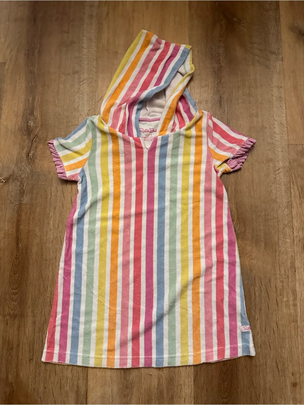 Ruffle Butts Girls Striped Swim Cover-up.